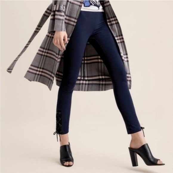 Rag & Bone Simone Navy Lace-Up Pants - Picture 1 of 11